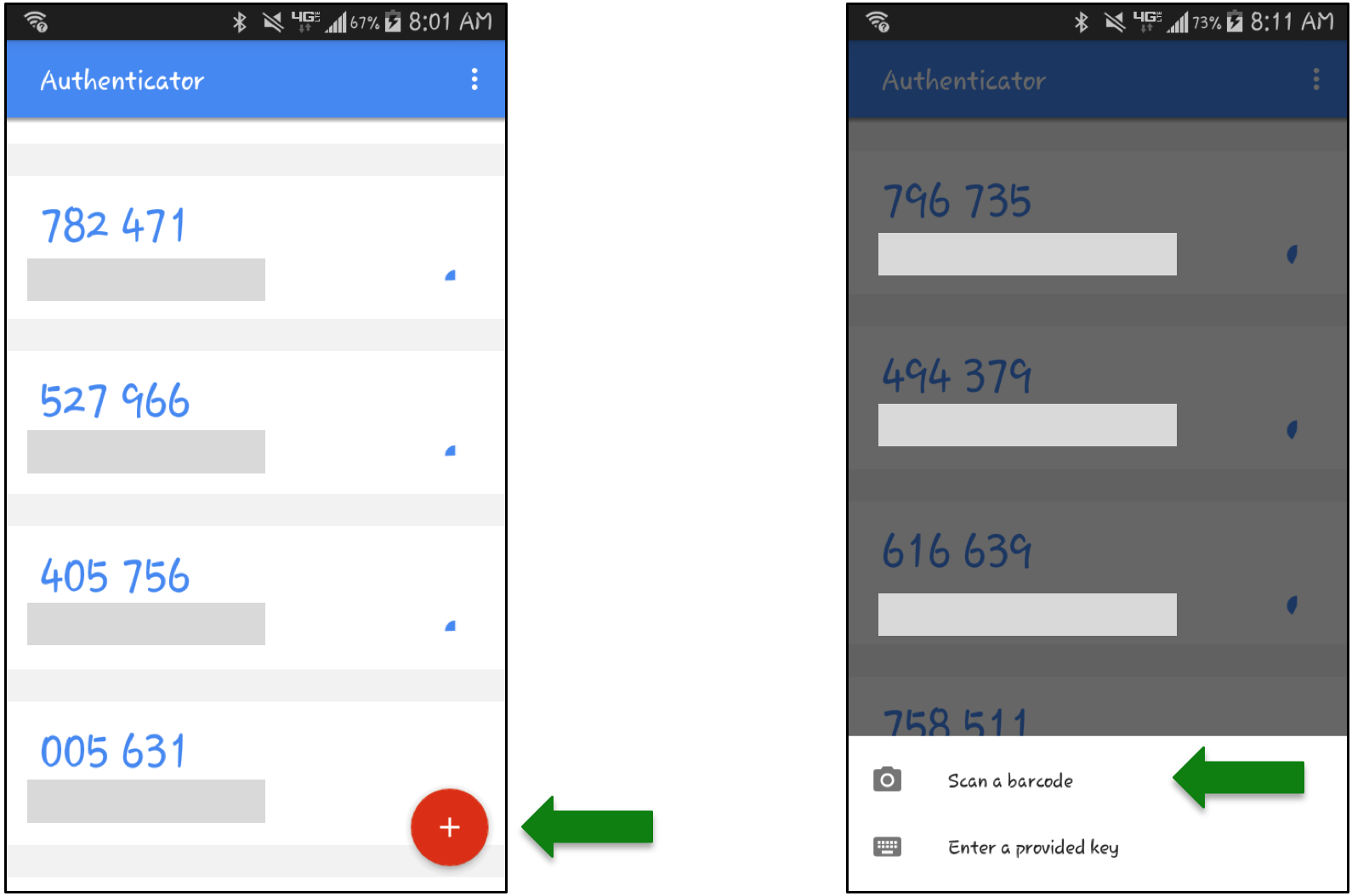 Google authenticator scan a barcode on Android