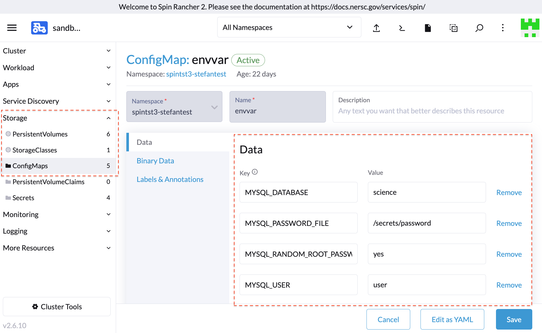 Pasting multiple key-value pairs into Config Maps