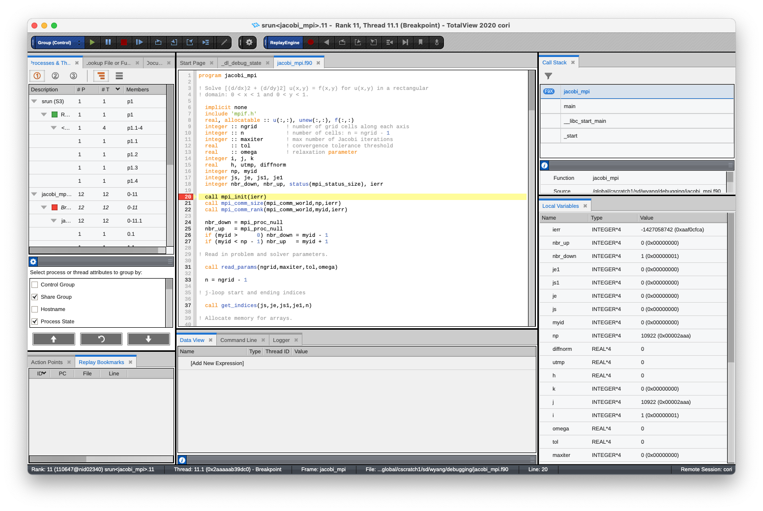 Debugging in C With TotalView