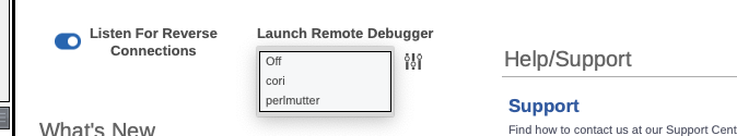 Launch TV Remote Debugger