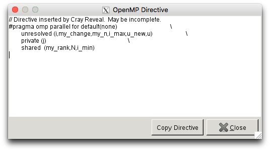 reveal openmp directive
